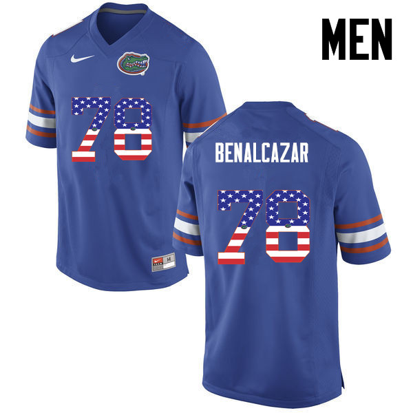 Men Florida Gators #78 Ricardo Benalcazar College Football USA Flag Fashion Jerseys-Blue - Click Image to Close